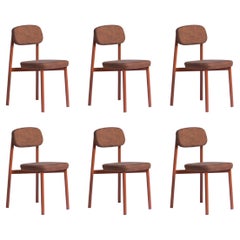 Set of 6 Brick Red Residence Chairs by Kann Design