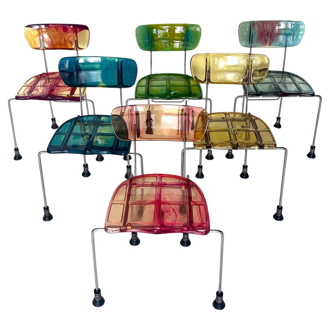 Set of 6 Broadway chairs, Gaetano Pesce, Bernini, 1993