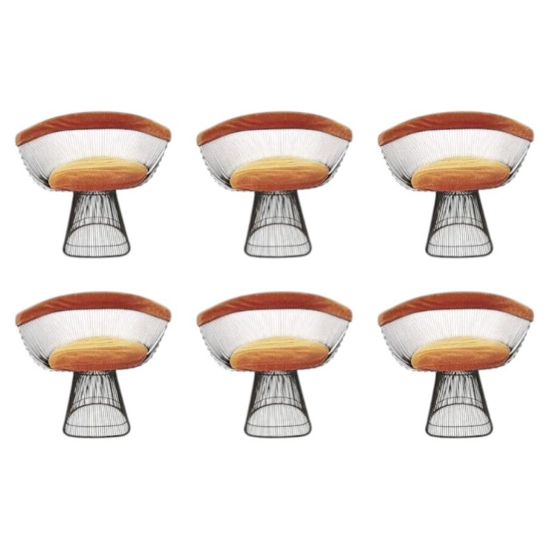 Set of 6 Bronze Chairs designed by Warren Platner for Knoll