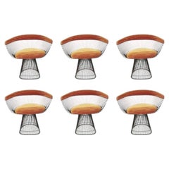 Ensemble de 6 chaises en bronze conçues par Warren Platner pour Knoll