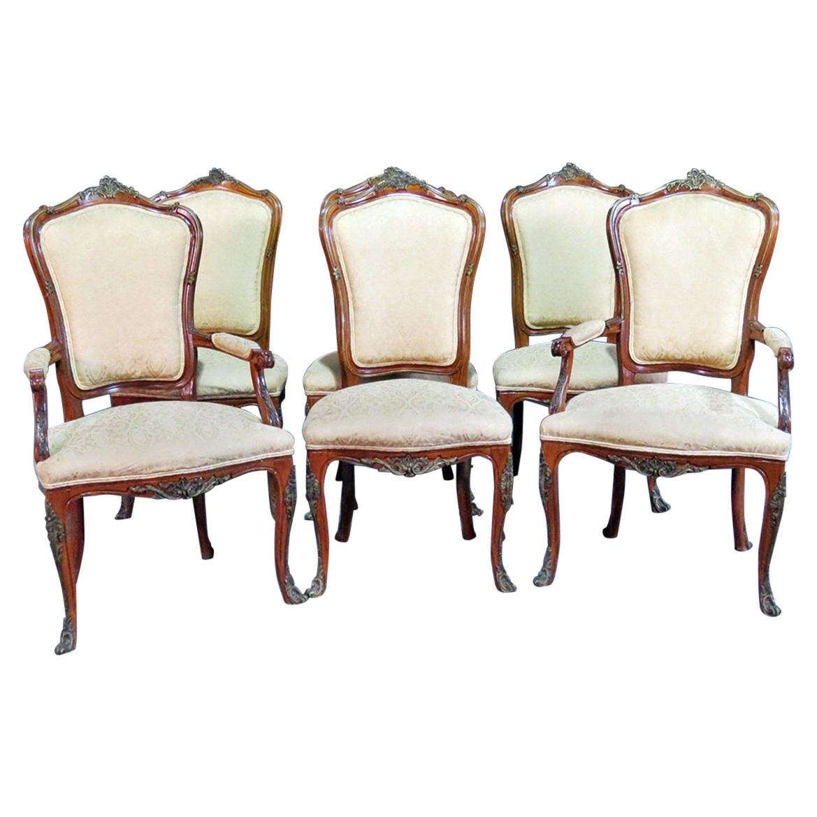 Set of Six Side French Dining Room Chairs Style of Linke Set of Six Side French Dining Room Chairs Style of Linke