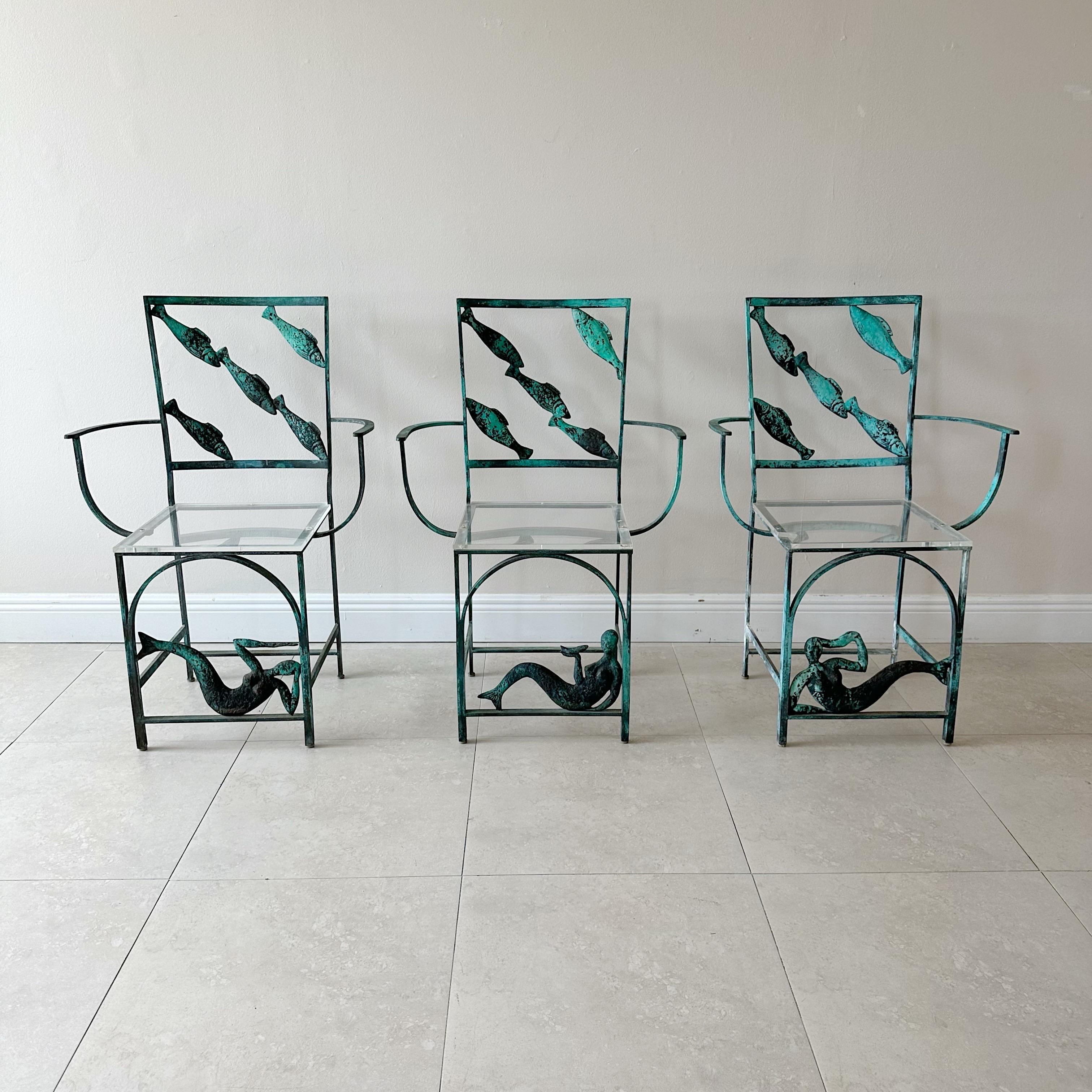 Set of 6 Bronze Post War French Modern Jacques Dufresne (1922-2014) Chairs 2