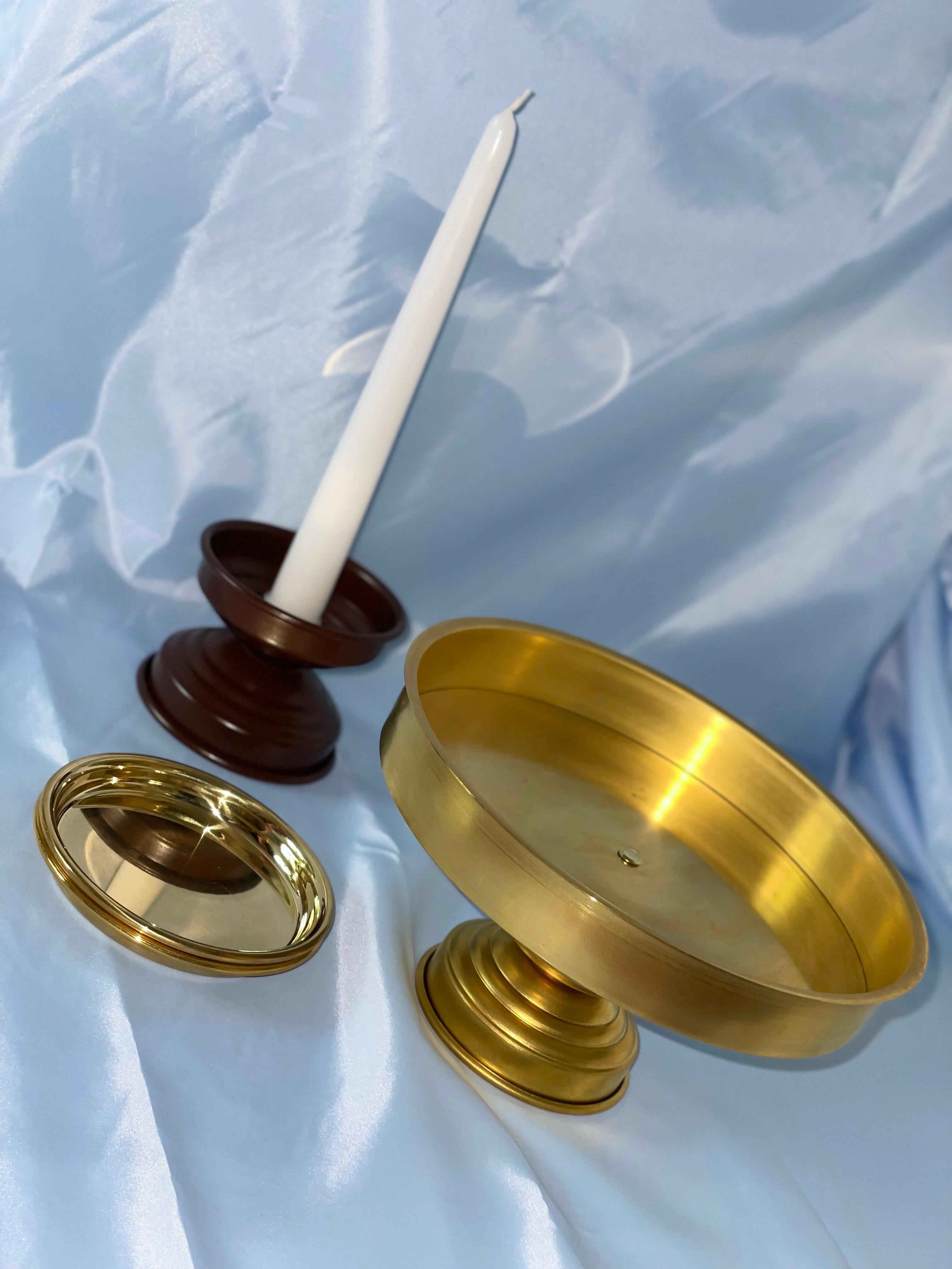 Set of 6 Brown matte Aluminum Candlesticks, Italian Minimalist Design, 2020s For Sale 6