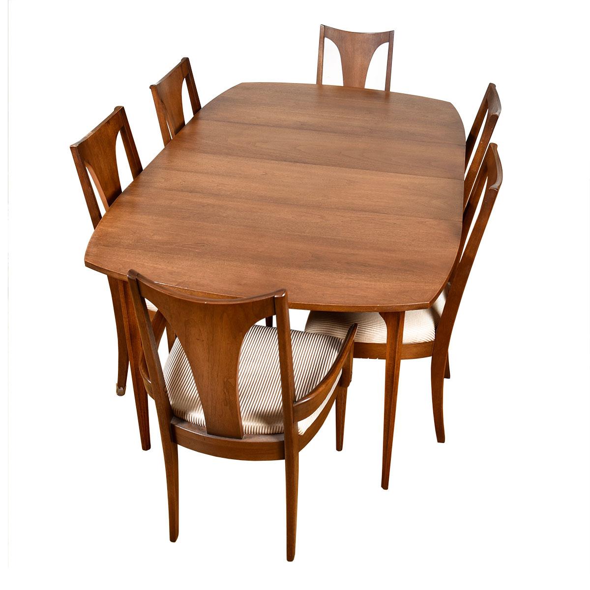 Upholstery Set of 6 Broyhill Brasilia Walnut Dining Chairs
