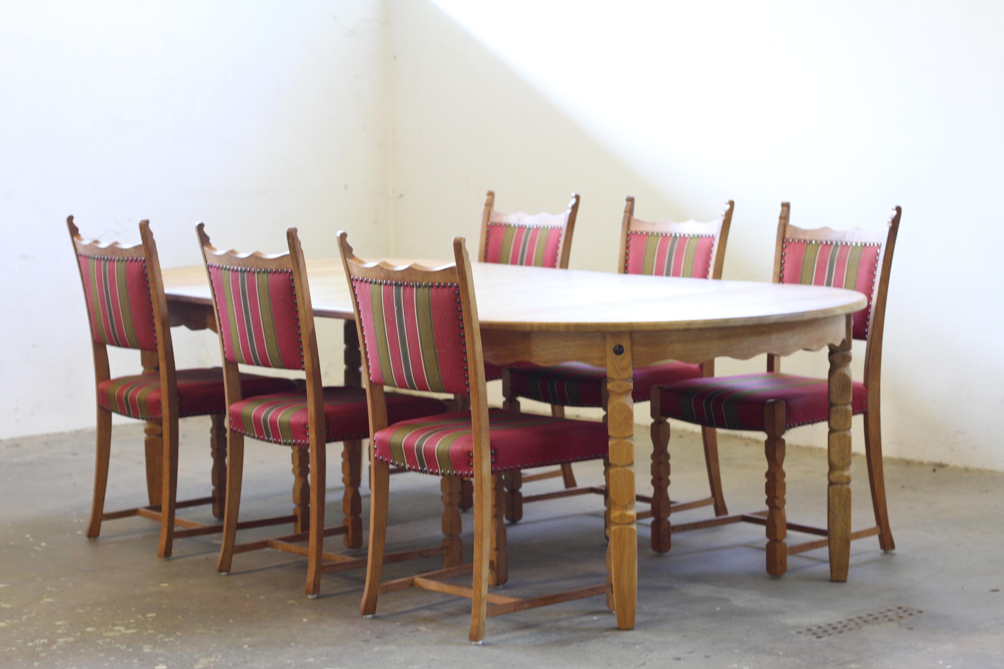 set di 6 sedie da pranzo moderne danesi Brualist in Oak, stile Henning Kjærnulf in vendita 4