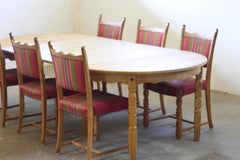 Set of 6 Vintage Brutalist Danish Oak Dining Chairs, Henning Kjærnulf style '60s