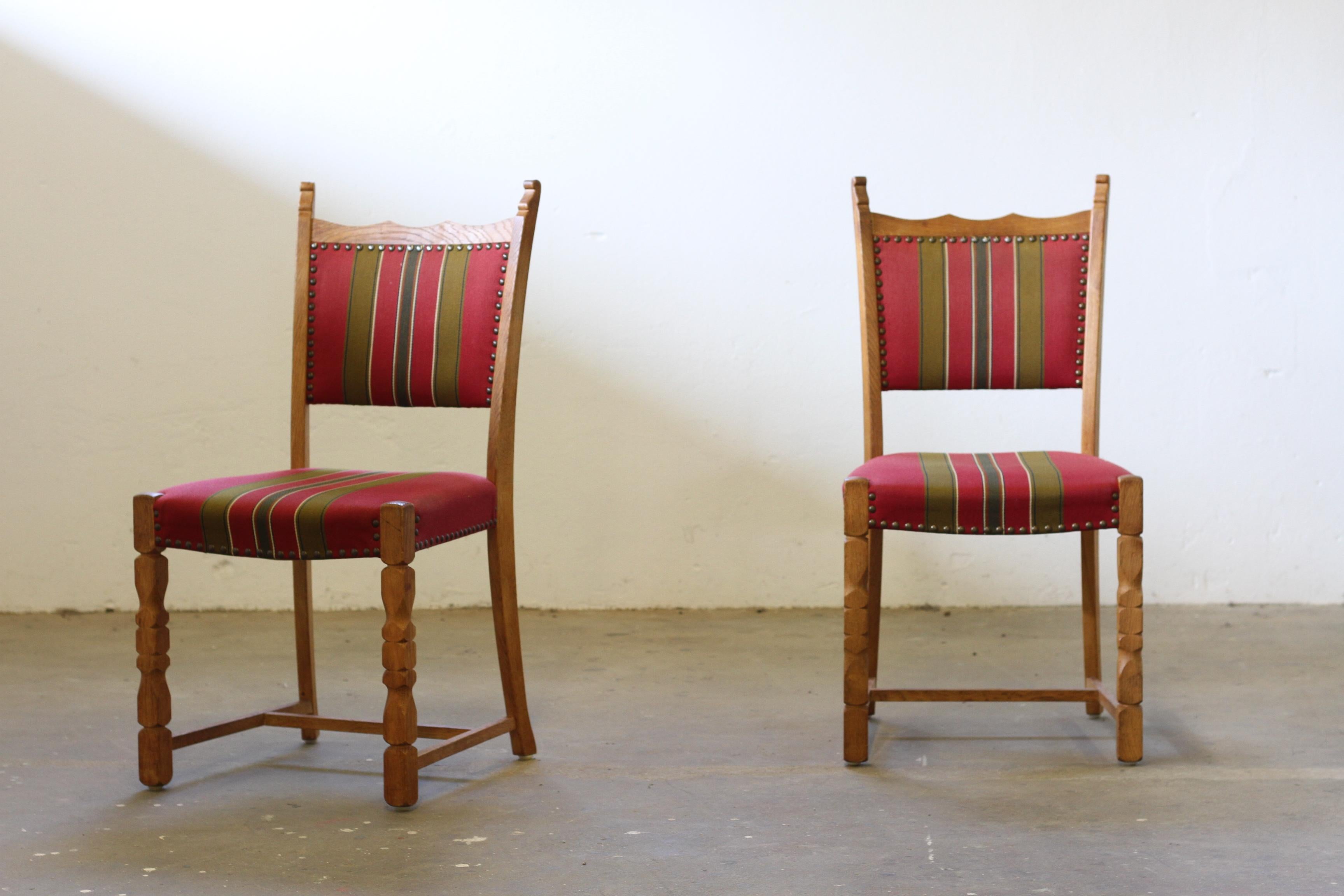 set di 6 sedie da pranzo moderne danesi Brualist in Oak, stile Henning Kjærnulf in vendita 1