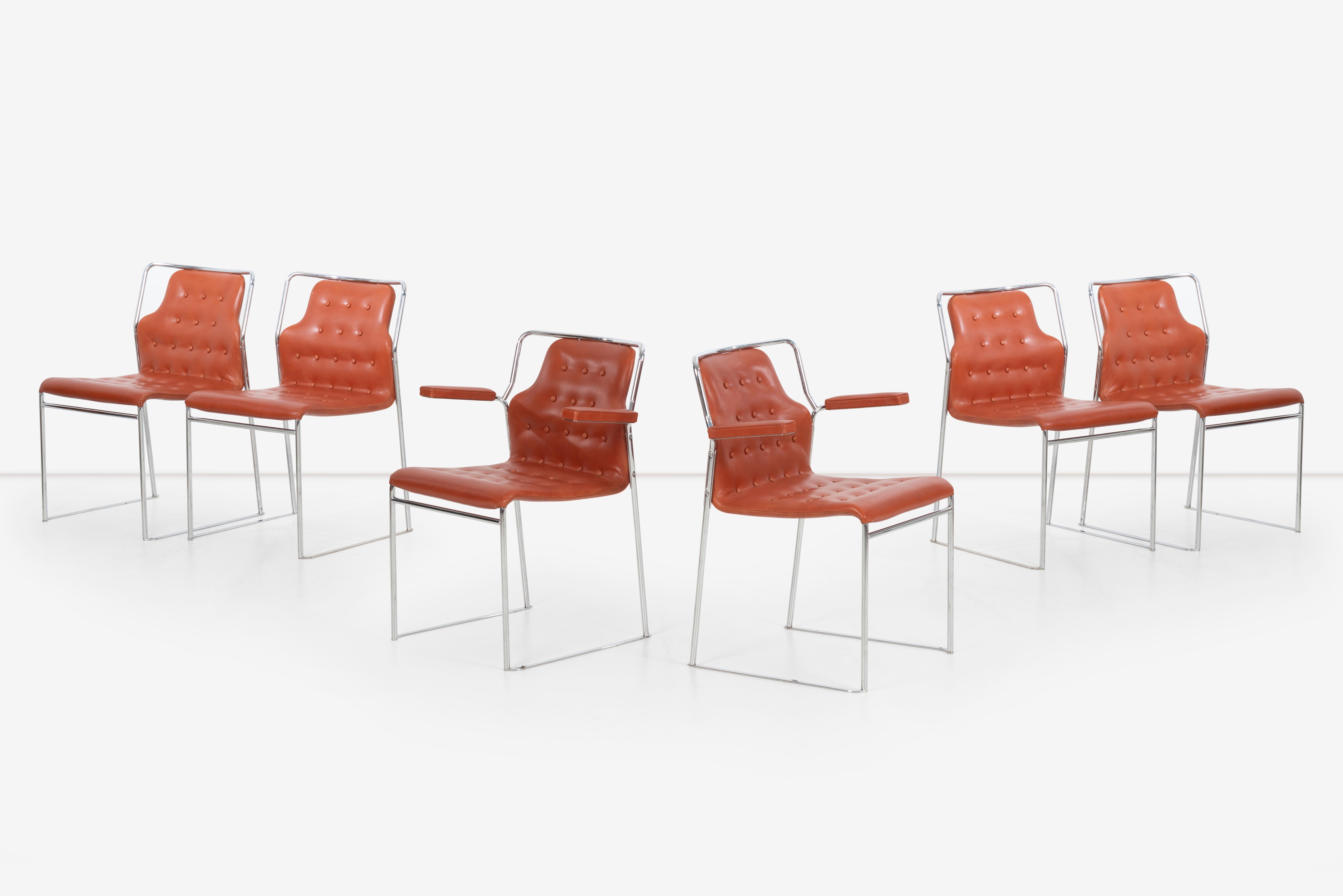 Swedish Set of 6 Bruno Matthsson Dining Chairs for DUX For Sale