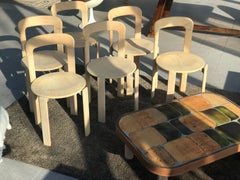 Set of 6 Bruno Rey Dietiker Mobilier International Natural Chairs, 1970