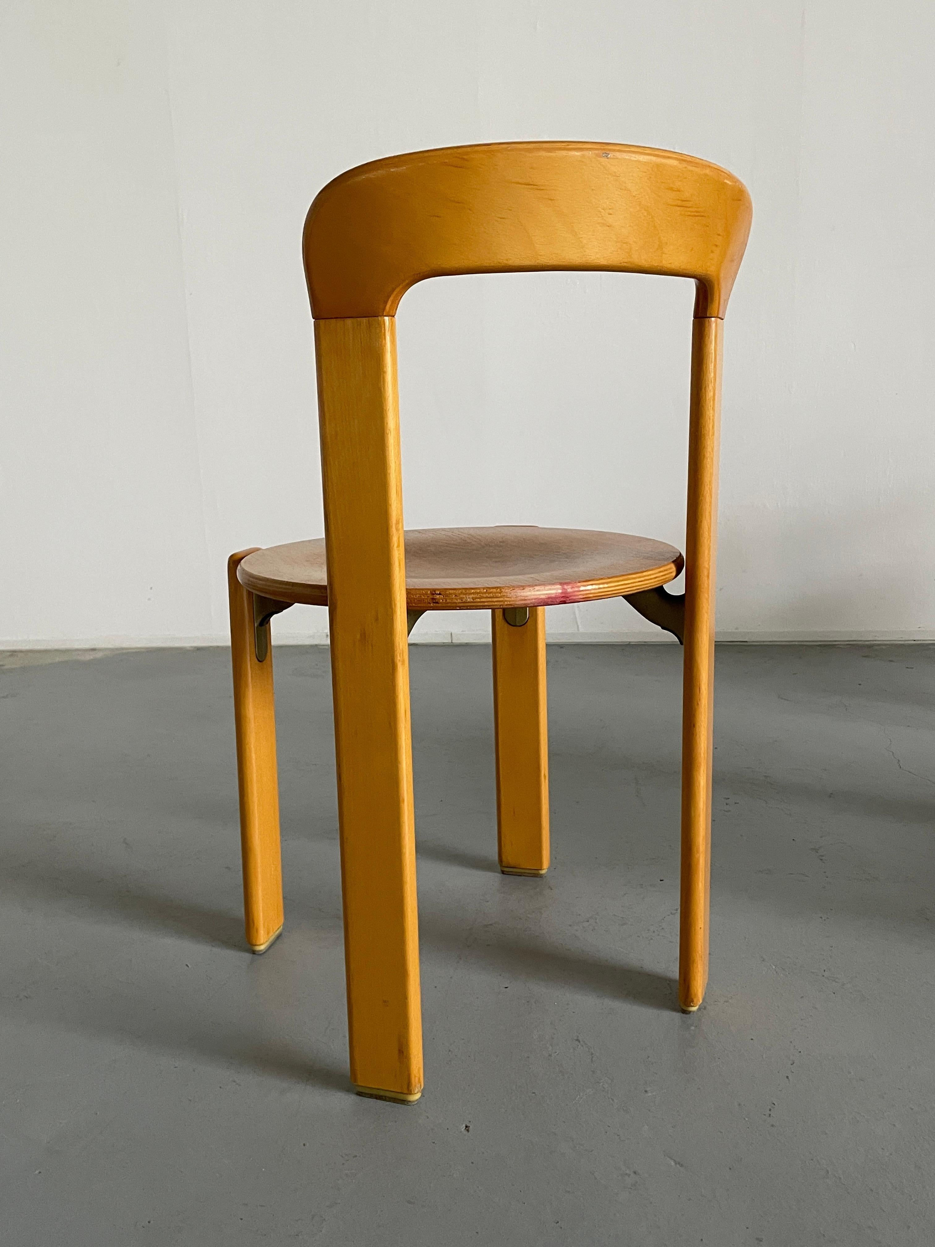 Set of 6 Bruno Rey Stackable Mid-Century Modern Dining Chairs, Kusch & Co, 1990s 5