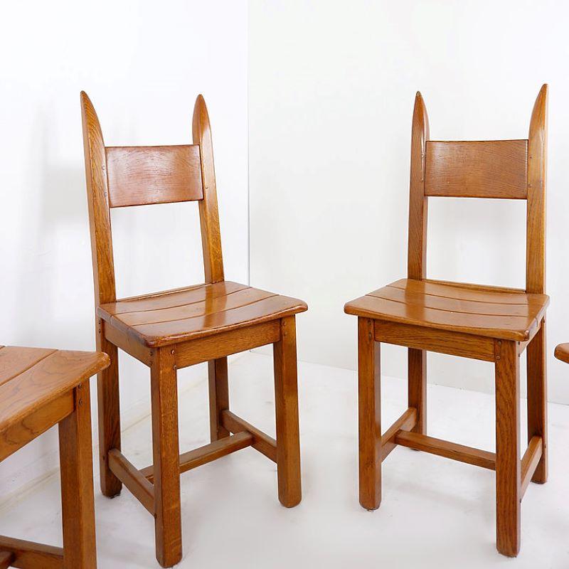 Set of 6 Brutalist Chairs - 1970's For Sale 2
