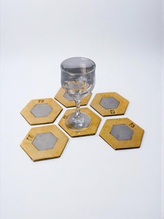 Ensemble de 6 sous-verres brutalistes par David Marshall, Espagne, 1970
