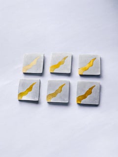 Set of 6 Brutalist Coasters by Garcia Marquez, Spain, 1970