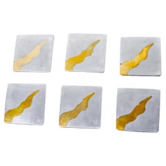 Set of 6 Brutalist Coasters by Garcia Marquez, Spain, 1970