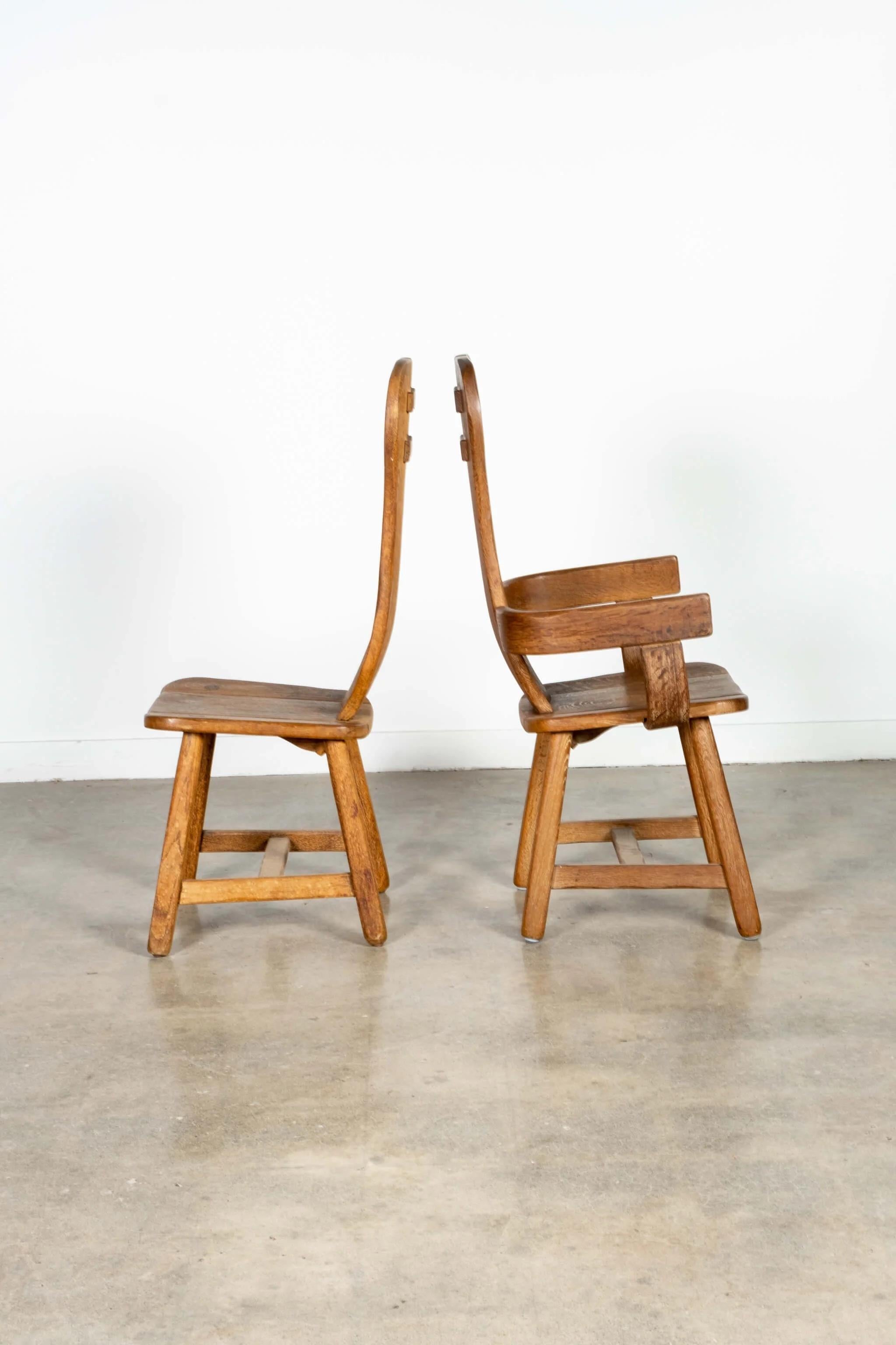 Set of 6 Brutalist De Puydt Chairs For Sale 4