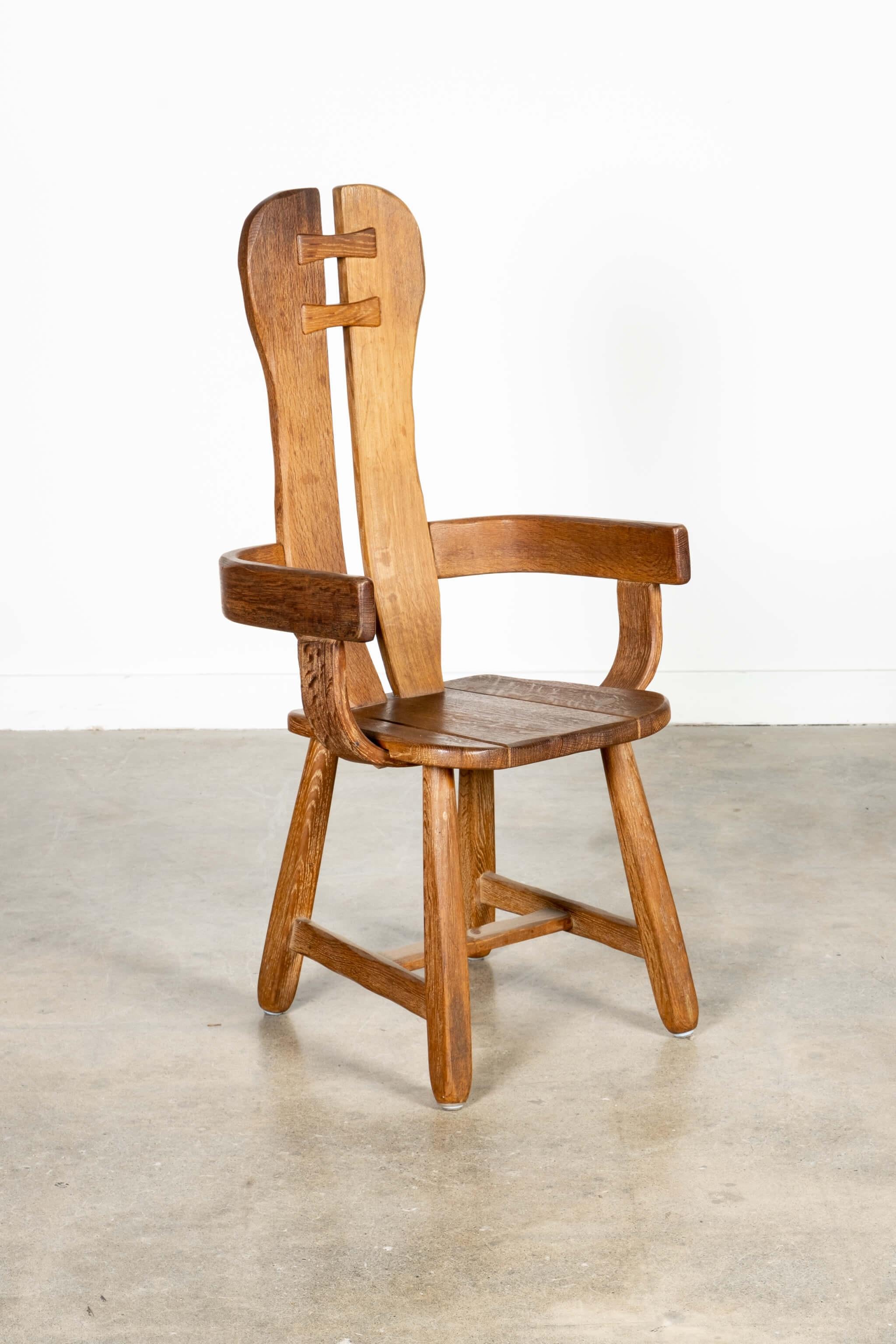 Belgian Set of 6 Brutalist De Puydt Chairs For Sale