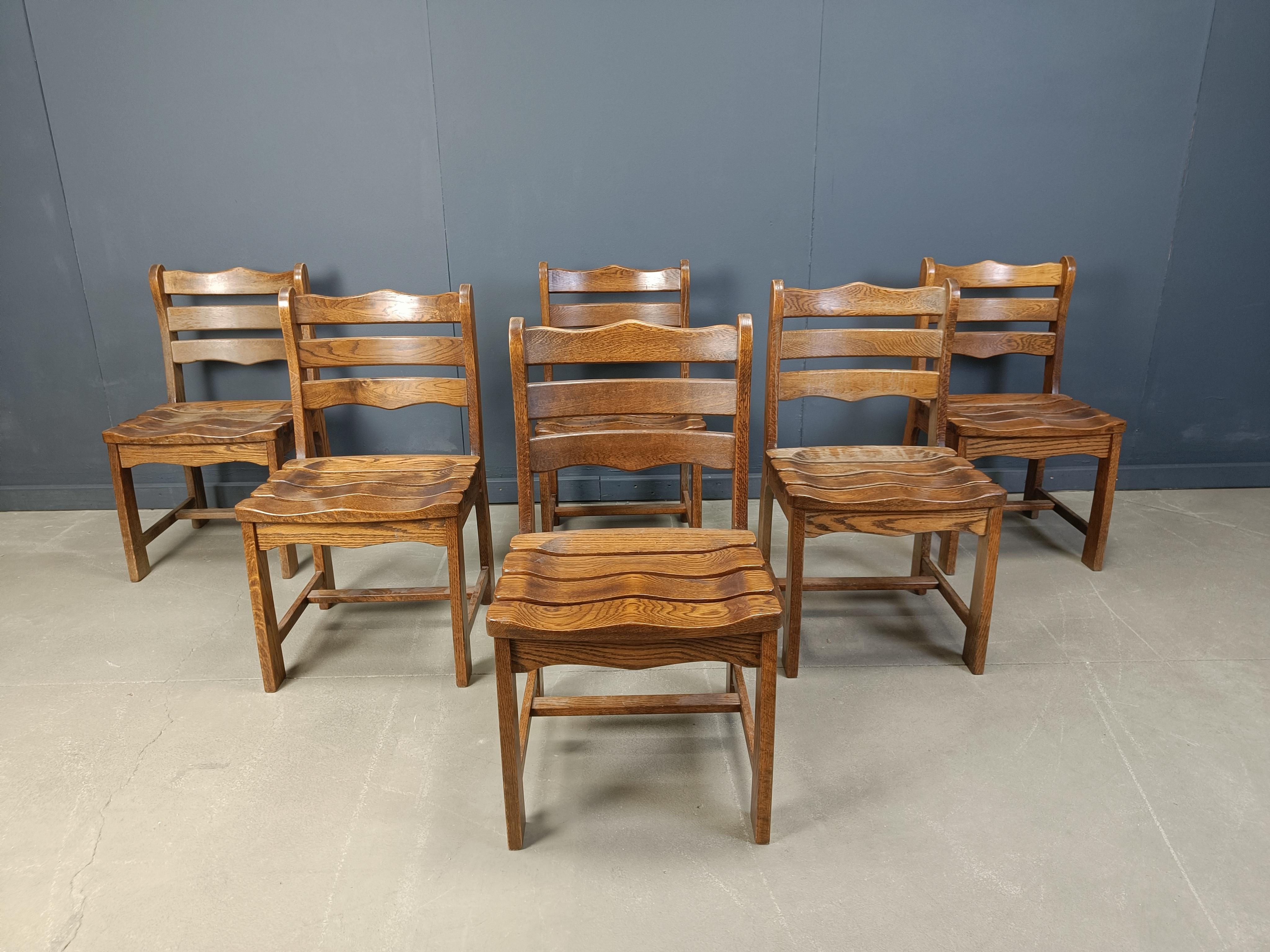 Set of 6 brutalist dining chairs, 1960s 3