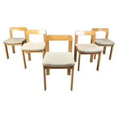 Set of 5 brutalist dining chairs, 1970s