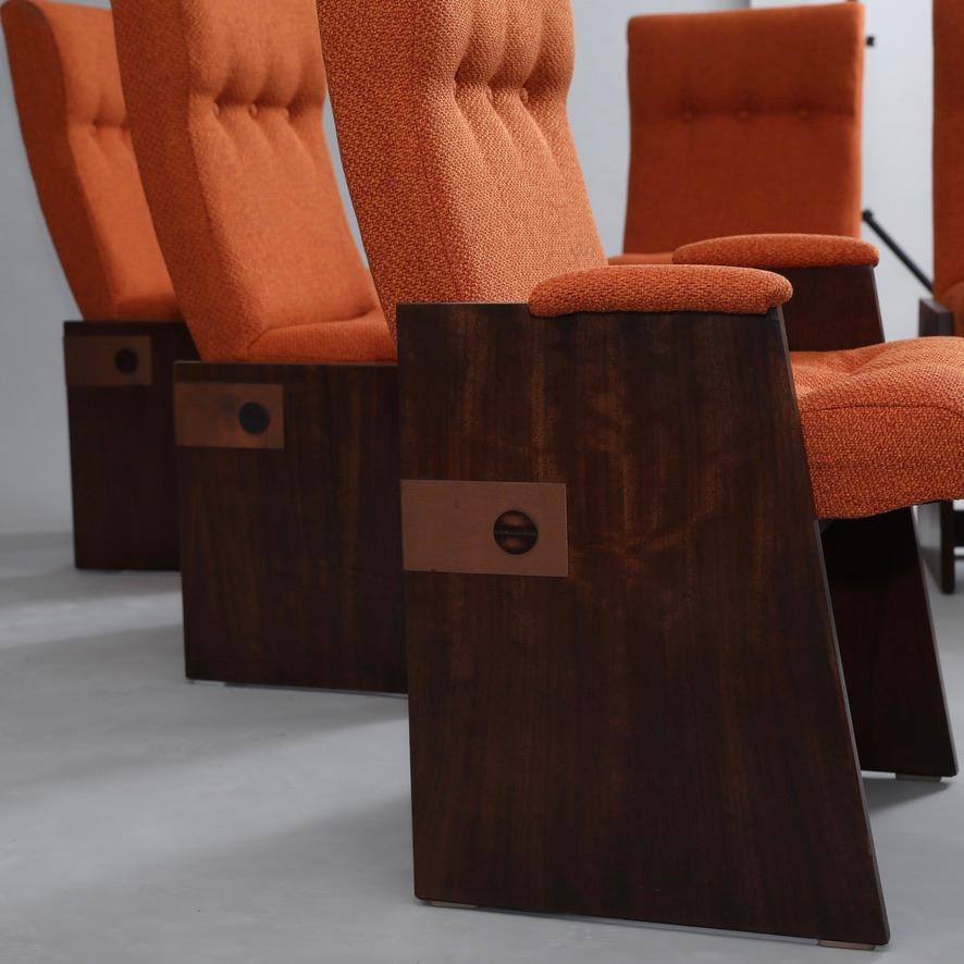 20th Century Set of 6 Brutalist Dining Chairs by Lane For Sale
