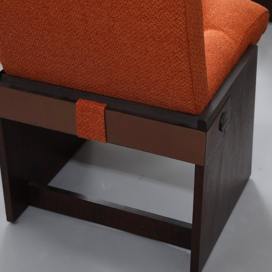 Set of 6 Brutalist Dining Chairs by Lane For Sale 3