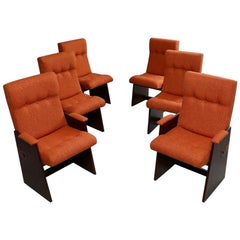 Set of 6 Brutalist Dining Chairs by Lane