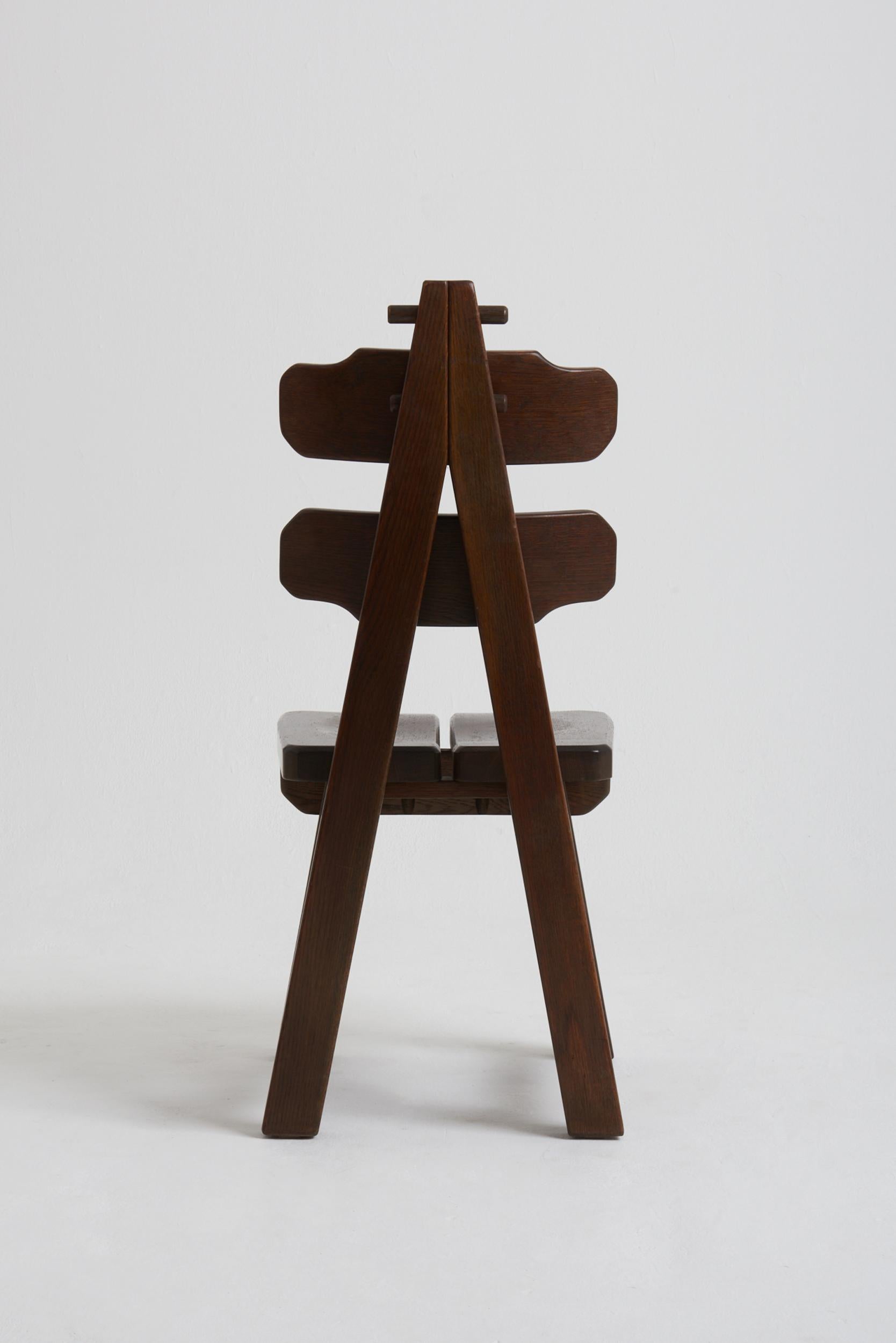 Set of 6 Brutalist Dining Chairs For Sale 2