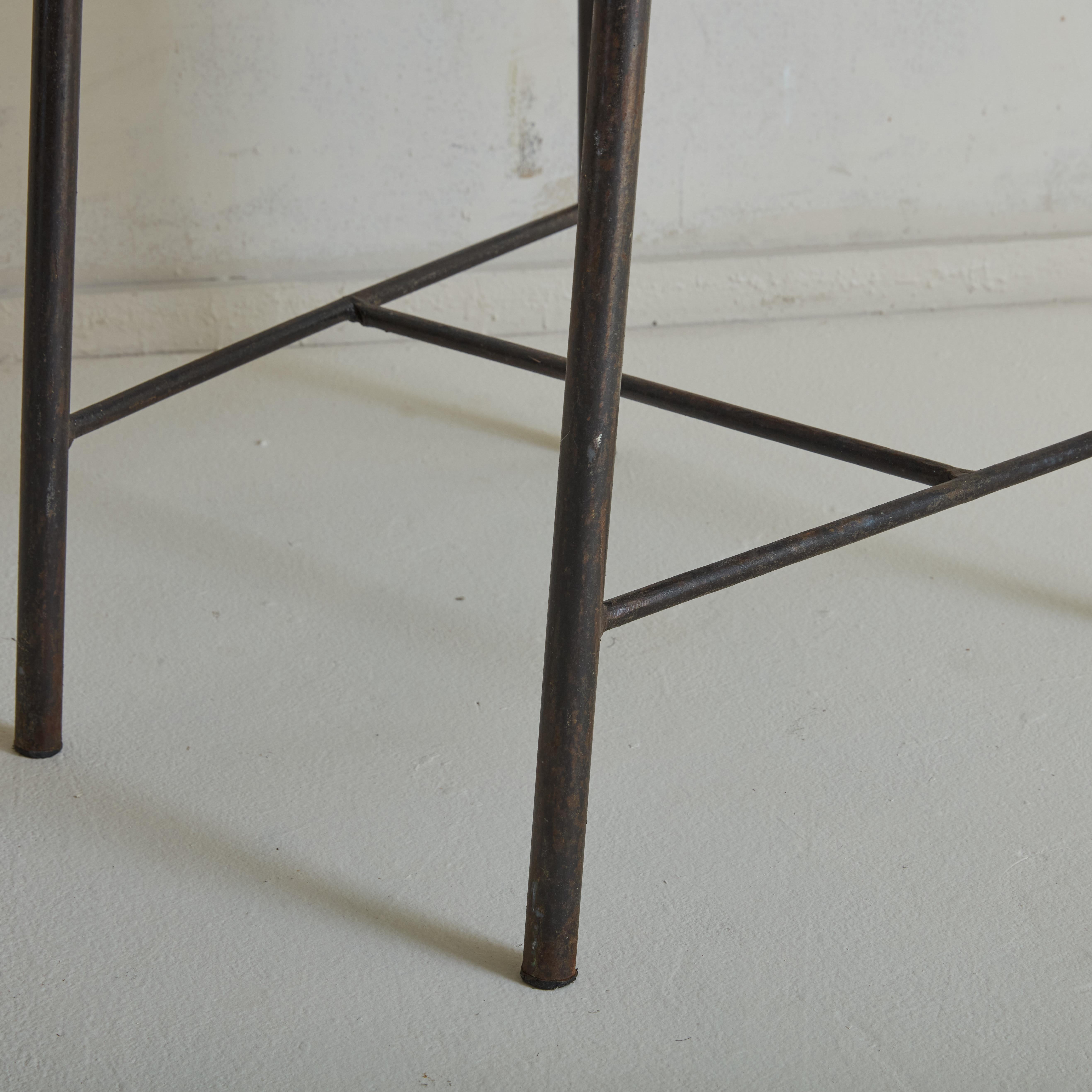 Set of 6 Brutalist Iron Dining Chairs  France 1970s For Sale 8