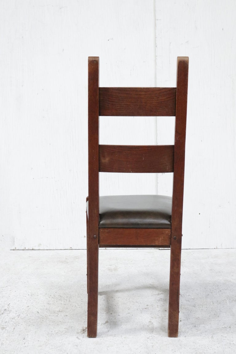 Set of 6 Brutalist Oak Raw Spanish Dining Chairs For Sale 14