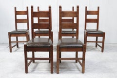 Set di 6 sedie da pranzo brutaliste in Oak grezzo spagnolo