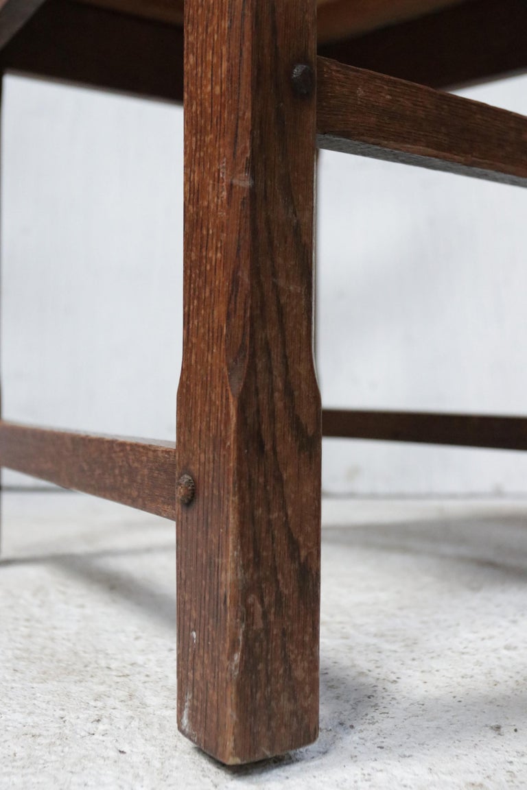 Set of 6 Brutalist Oak Raw Spanish Dining Chairs For Sale 4