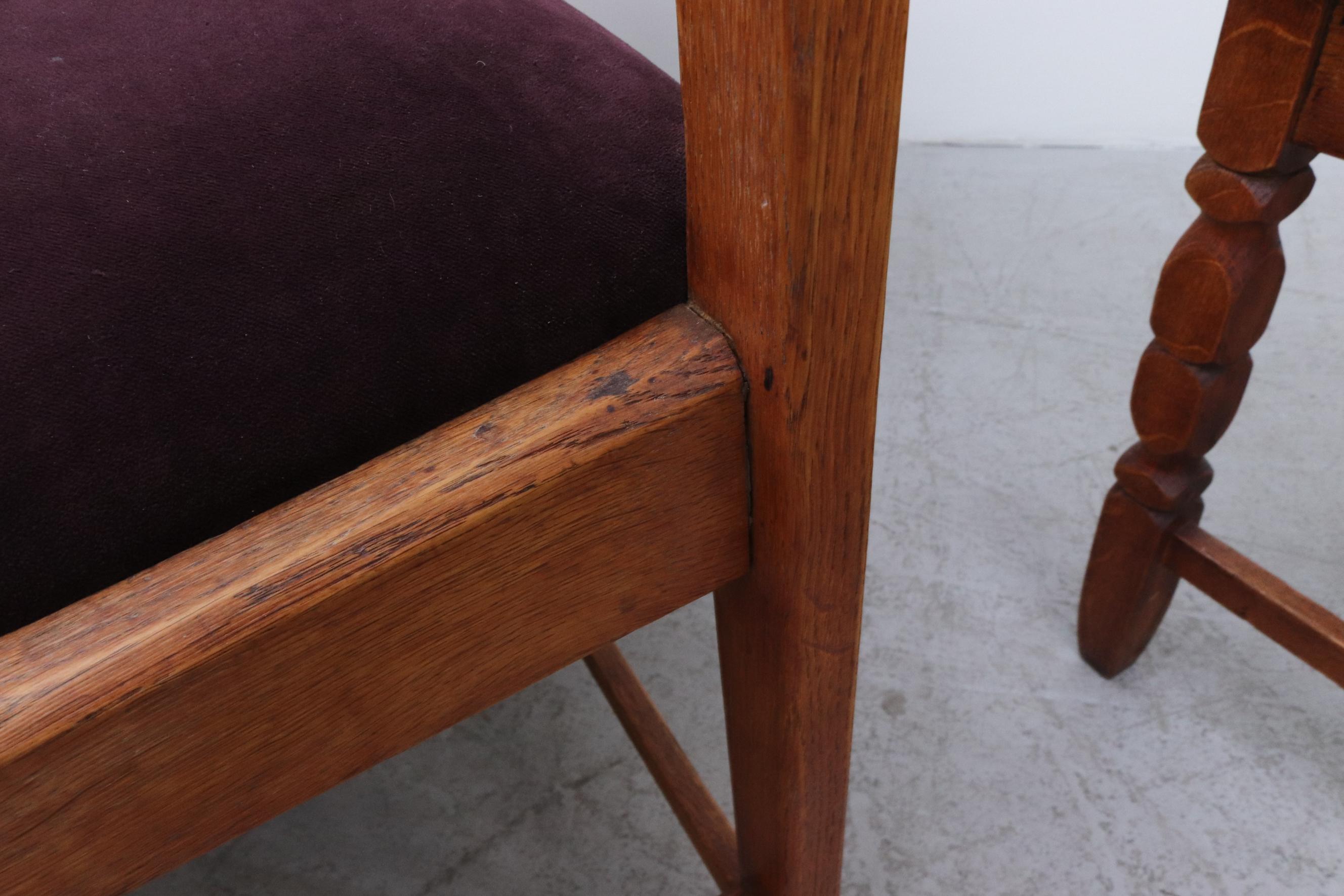 Set of 6 Brutalist Oak Razor Back Dining Chairs by Henning Kjaernulf 8