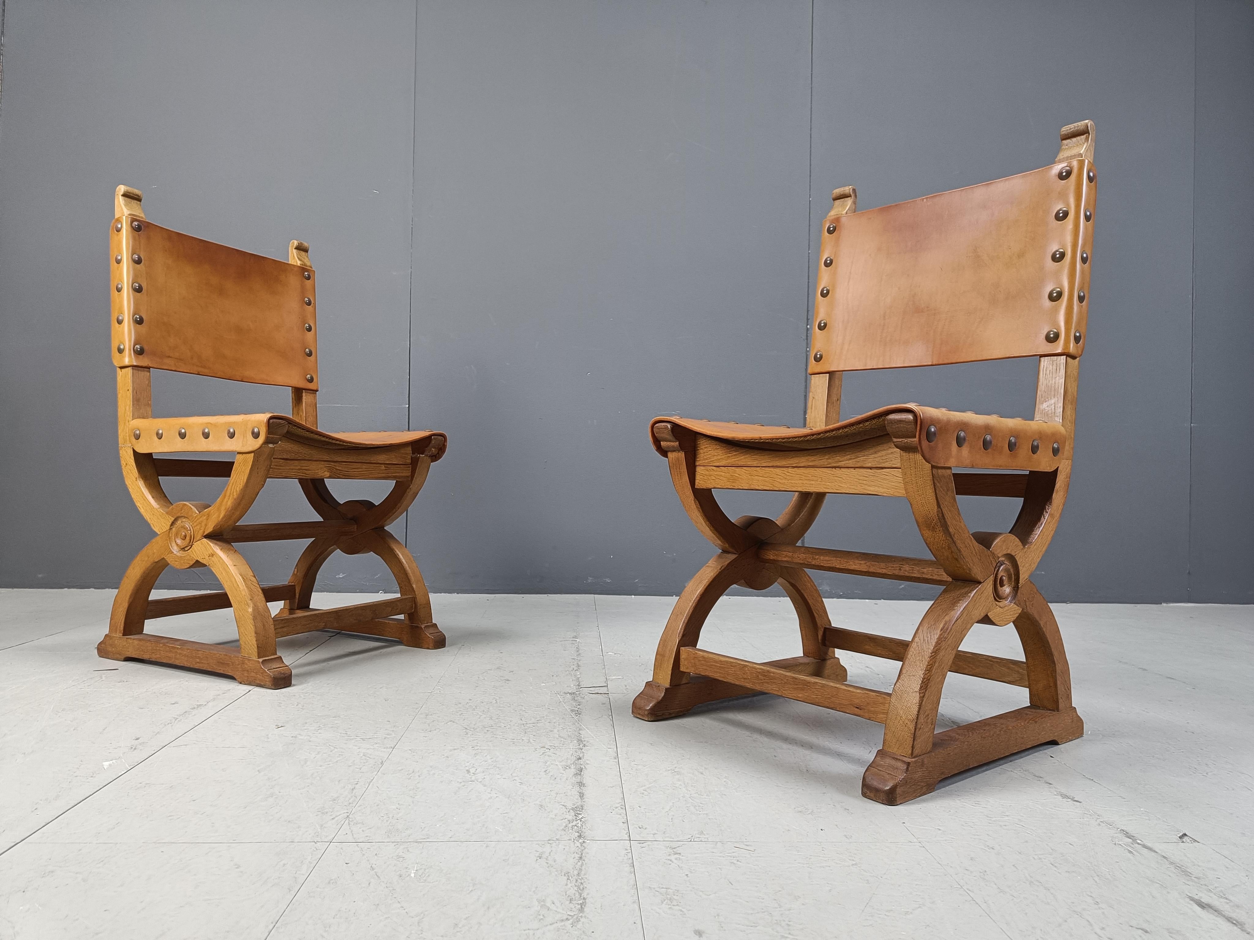 Set of 6 brutalist spanish dining chairs, 1960s at 1stDibs