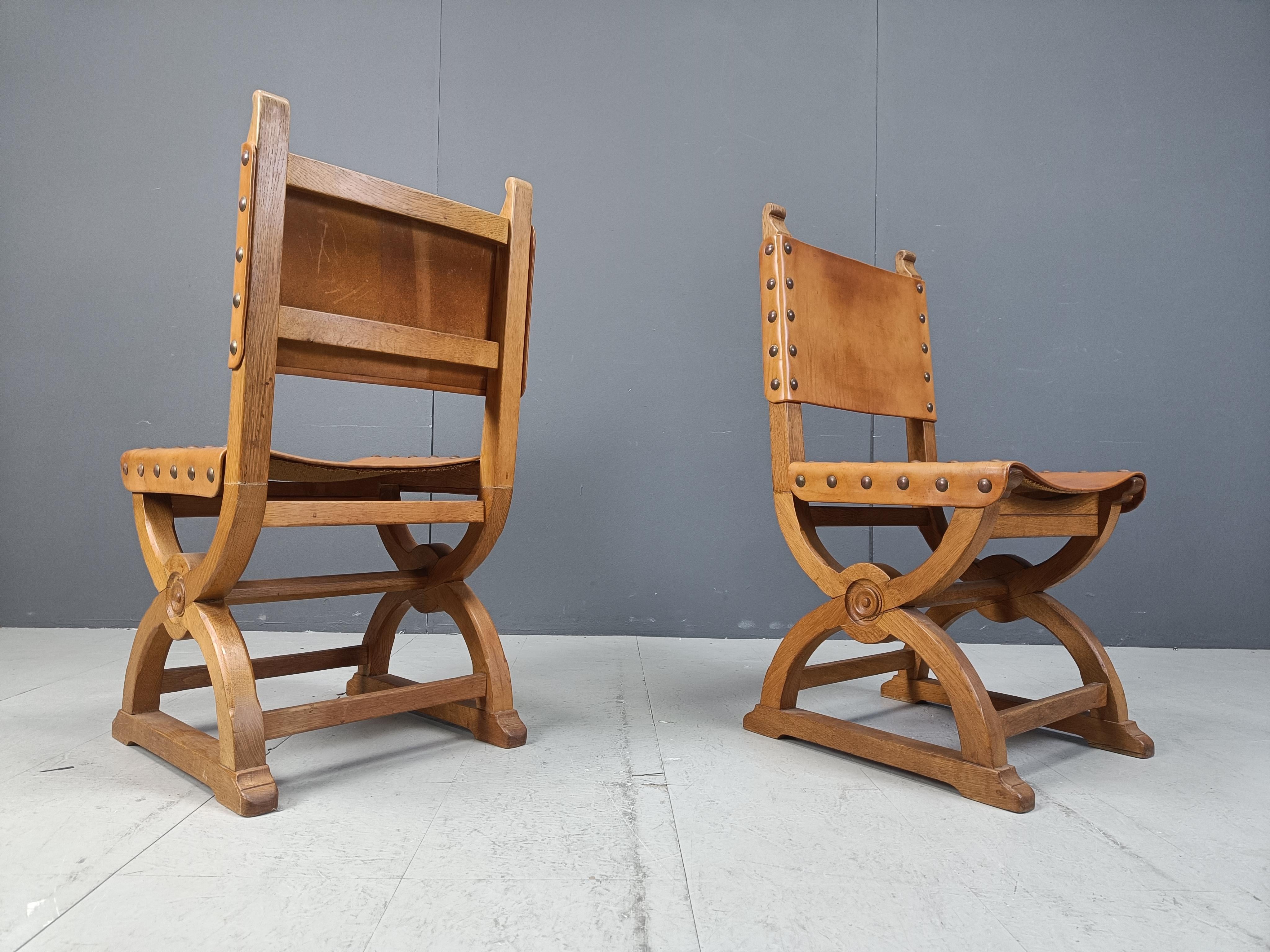 Set of 6 brutalist spanish dining chairs, 1960s at 1stDibs