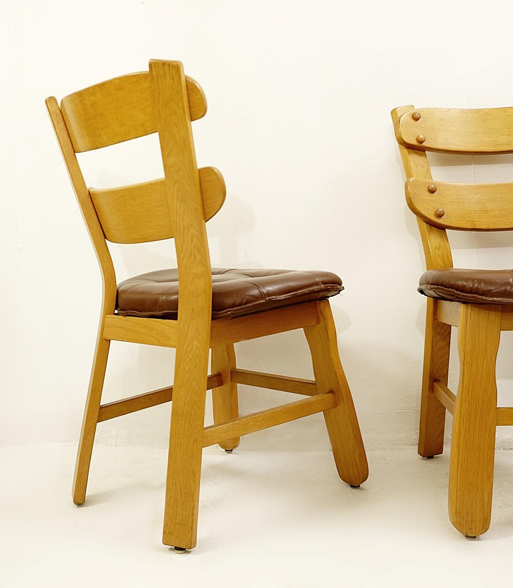 European Set of 6 Brutalist Style Chairs, circa 1970