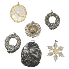 Set of 6 Buccellati Sterling Silver Christmas Ornaments