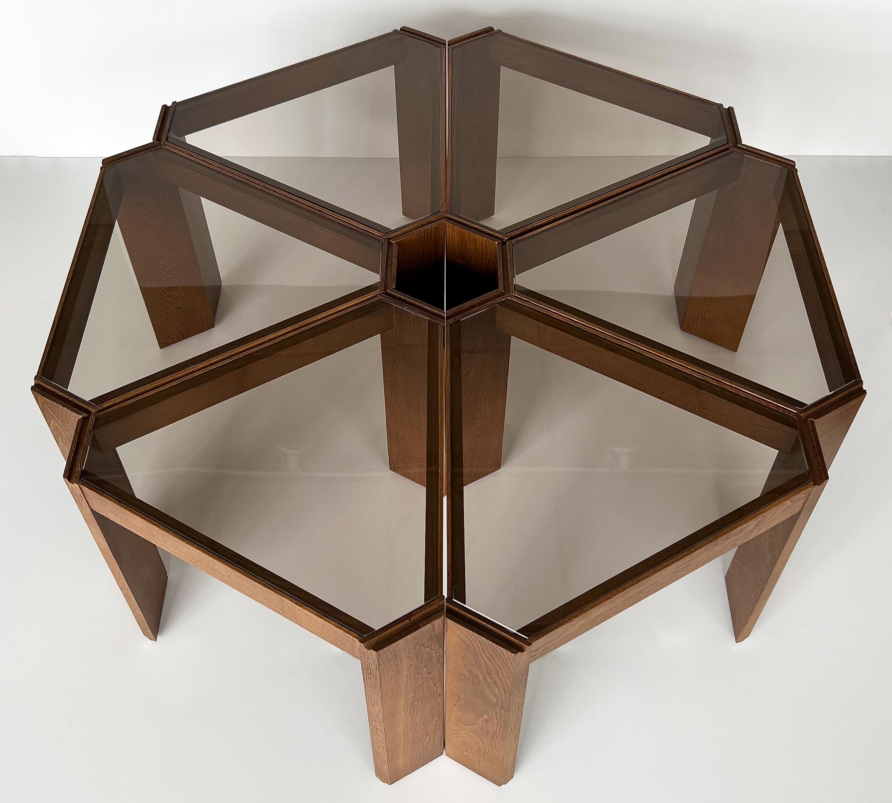 Set of 6 Bunching Modular Coffee Tables in the Style of Frattini 4