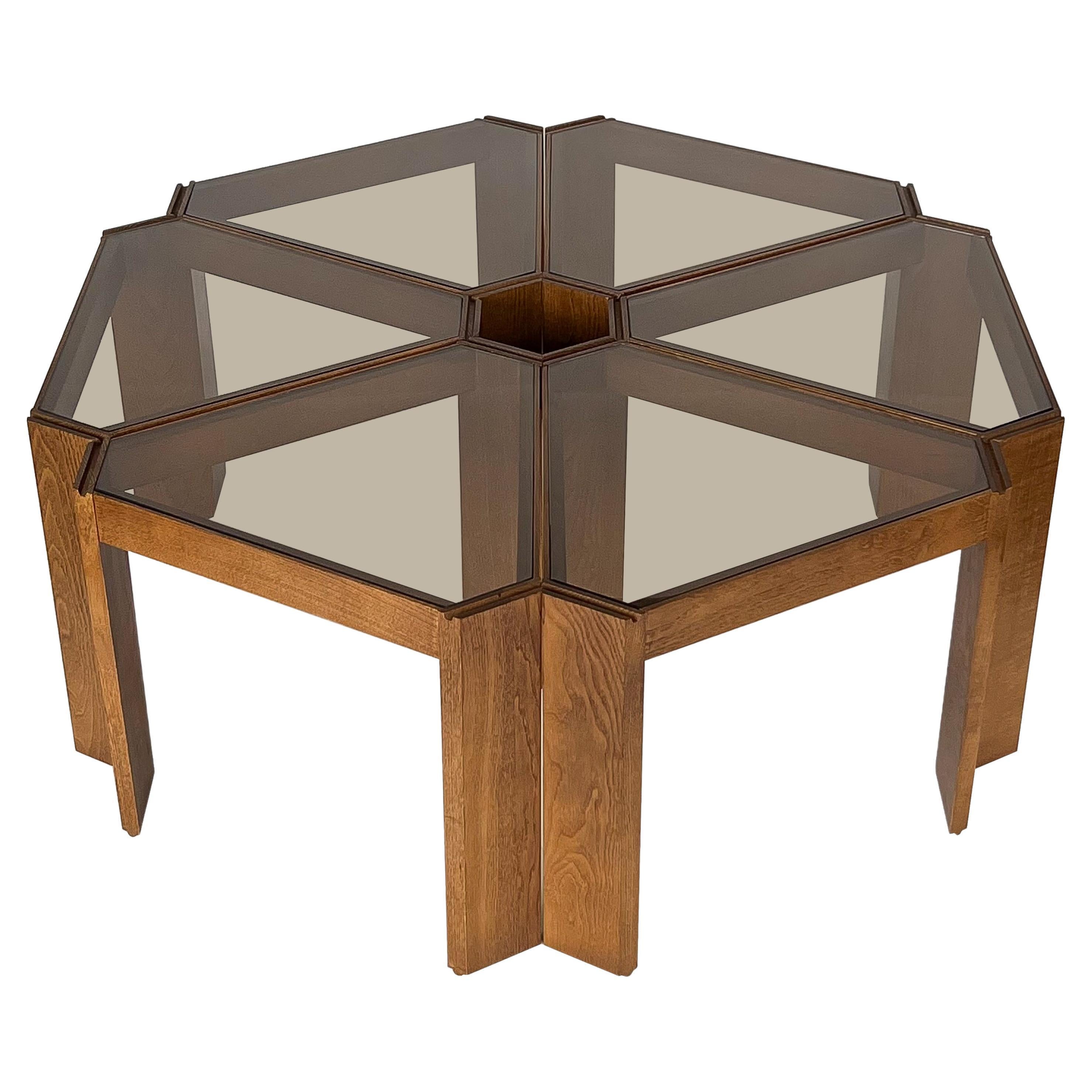 Set of 6 Bunching Modular Coffee Tables in the Style of Frattini