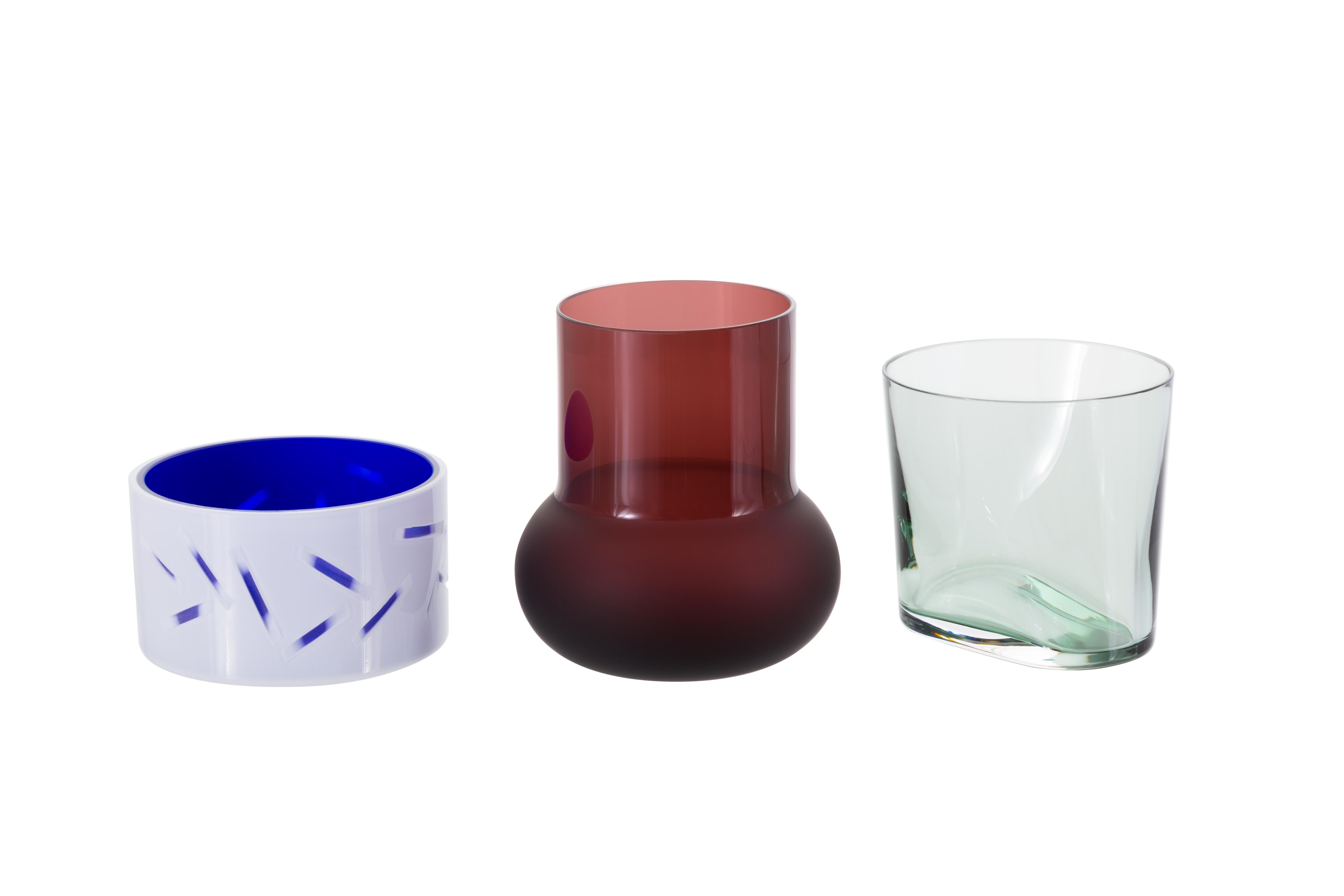 Set von 6 burgunderfarbenen Gläsern von Pulpo (Deutsch) im Angebot