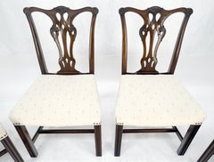 Set of 6 c1940s Mahogany Fine Carved Chippendale Style Chairs Clean!