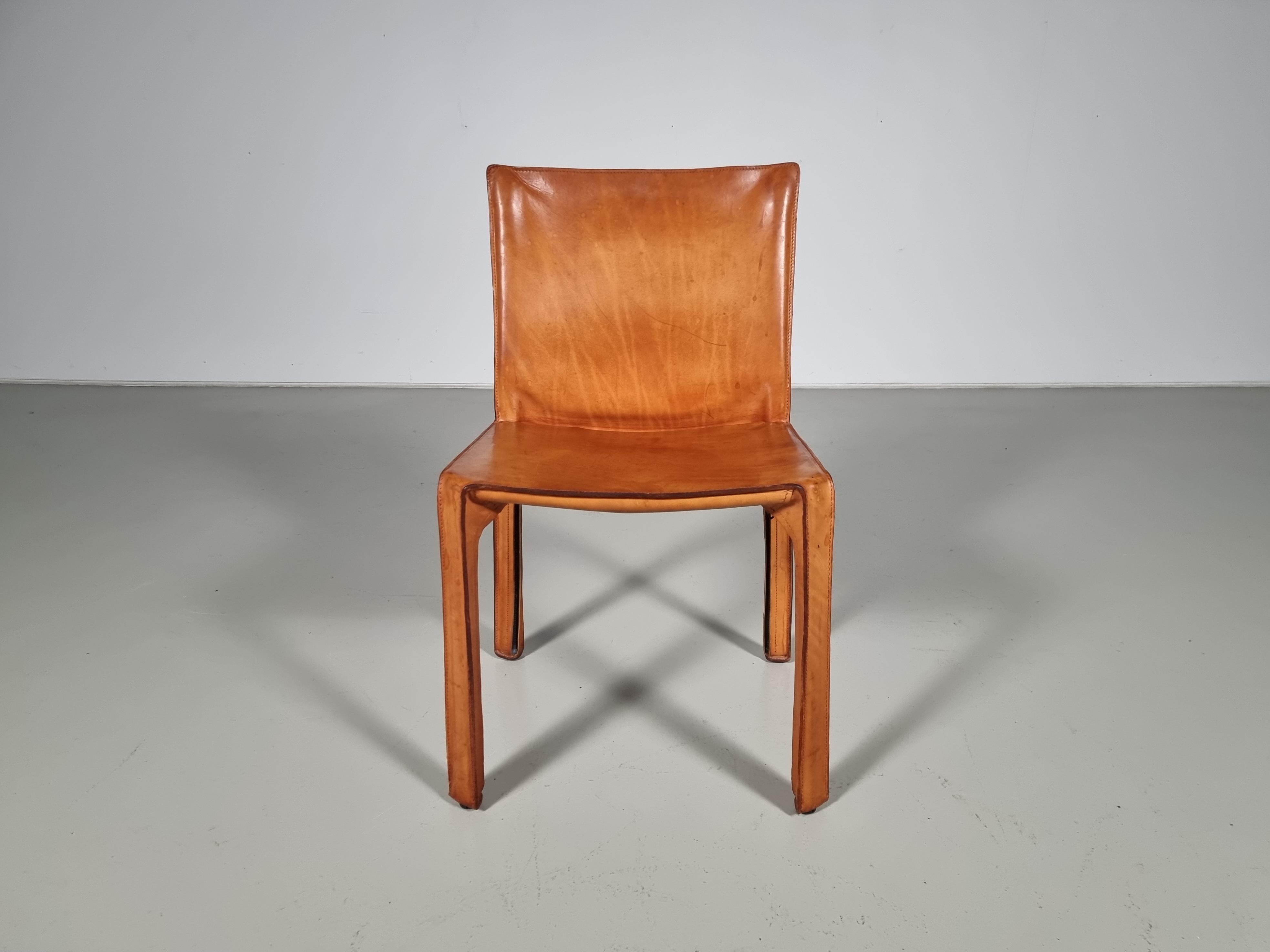Set of 6 CAB 412 Chairs by Mario Bellini for Cassina, 1970s 4