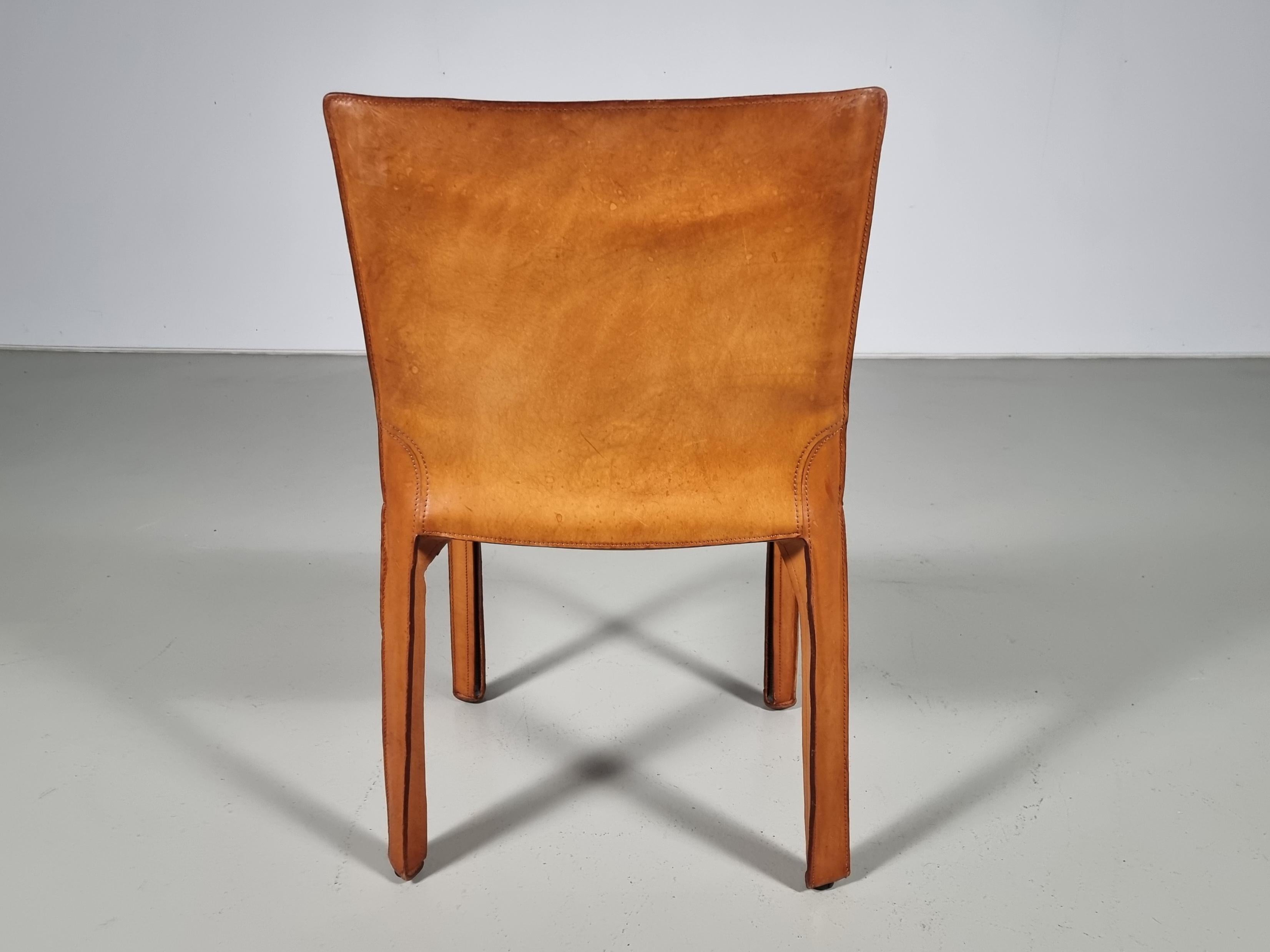 Set of 6 CAB 412 Chairs by Mario Bellini for Cassina, 1970s 1