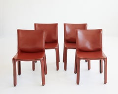 Ensemble de 6 chaises CAB de Mario Bellini par Cassina China Red, Italie