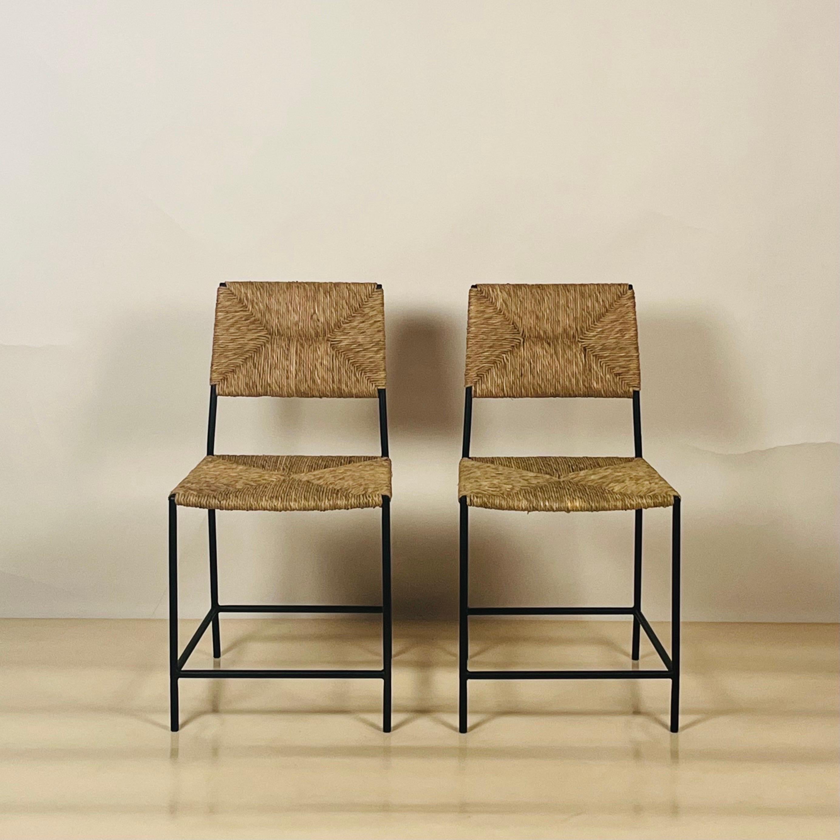 Organic Modern Set of 6 'Campagne' Dining Chairs by Design Frères For Sale