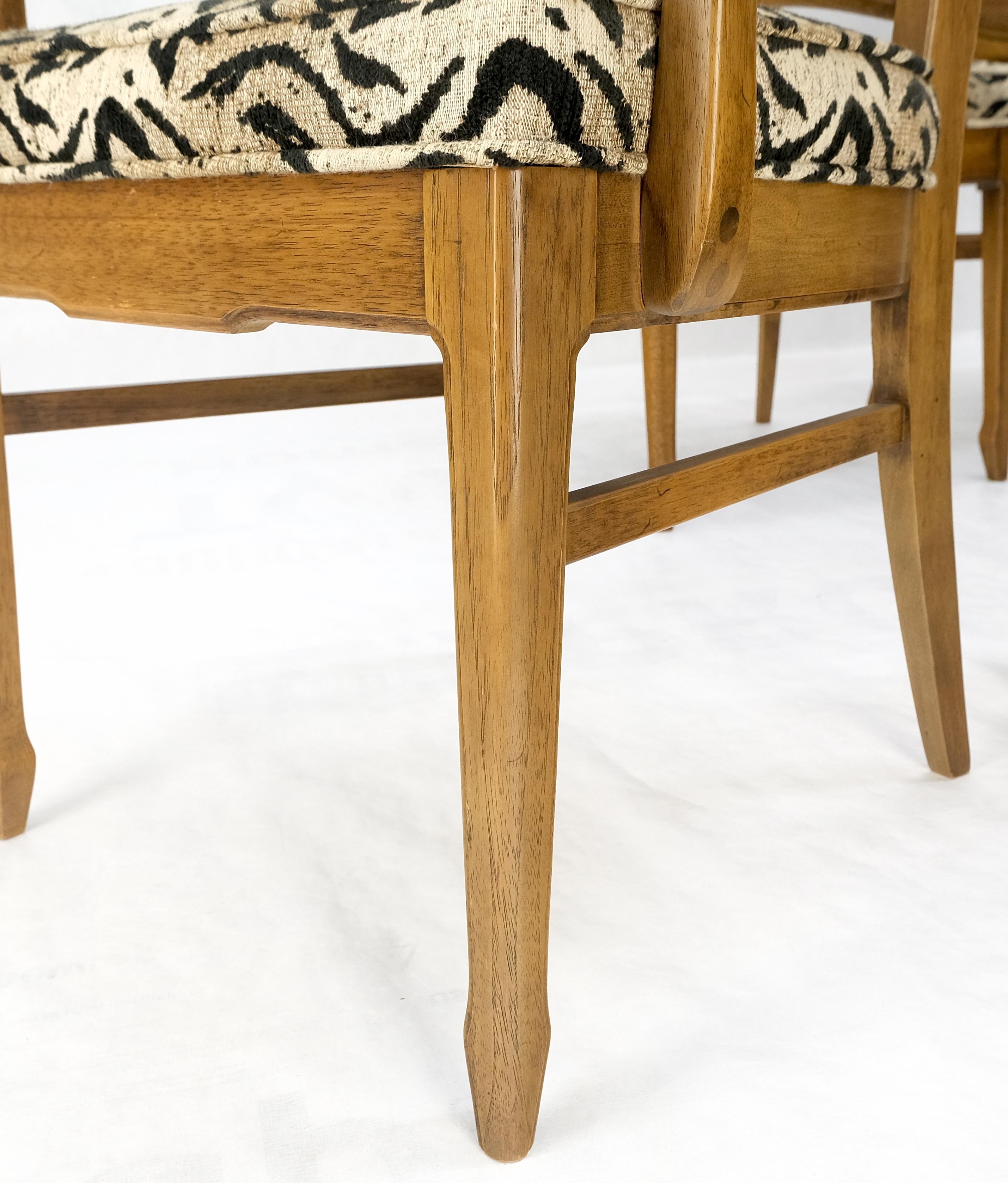 Set of 6 Cane Tall Back Pecan Mid-Century Modern Chairs Mint For Sale 3