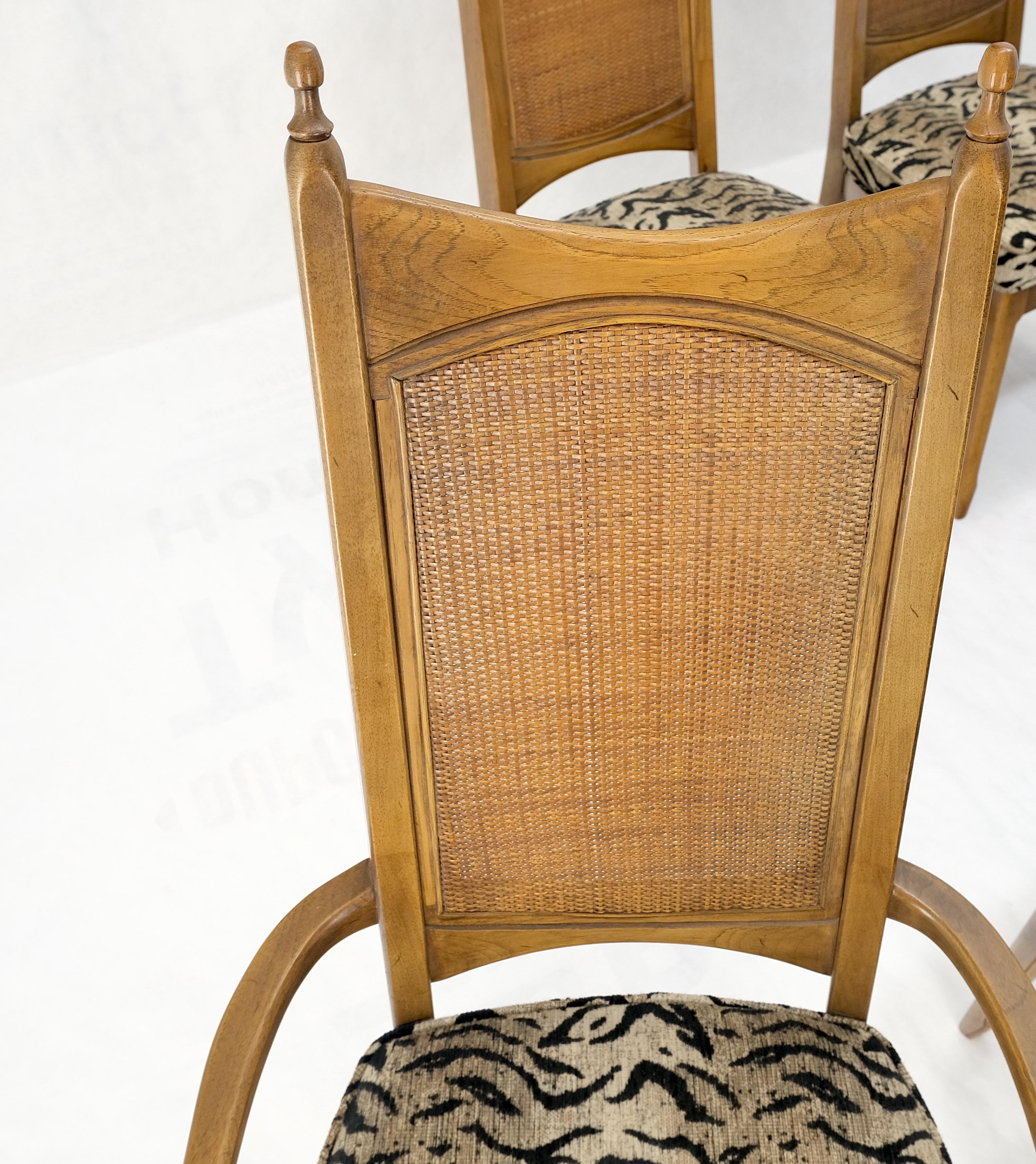 Satz von 6 Cane Tall Back Pecan Mid Century Modern Stühle MINT! im Angebot 2