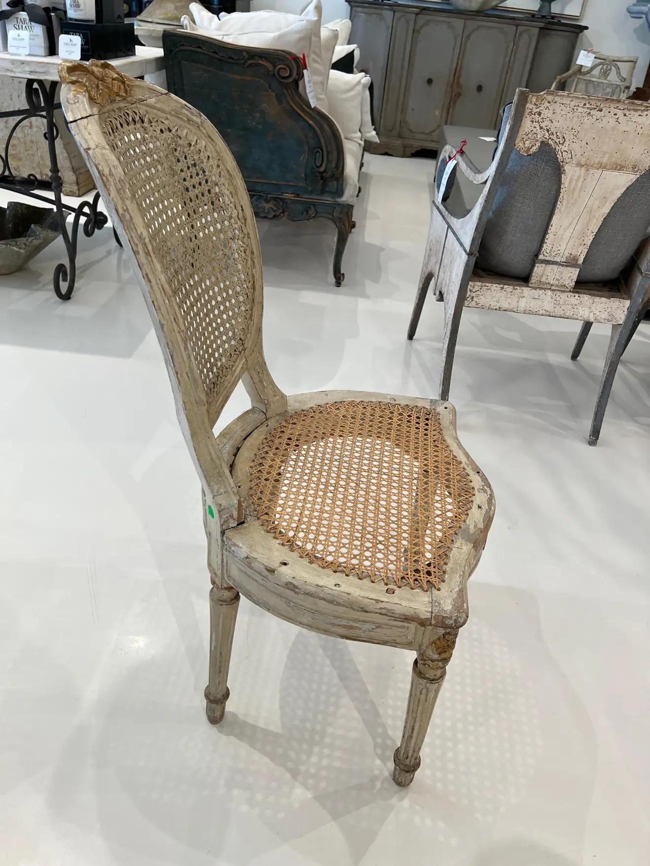Set of 6 Caned Chairs, 18th Century Louis XVI For Sale 4