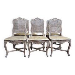 Set of 6 caned chairs in Louis XV - Regency style