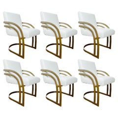 Set of 6 Cantilever Chairs in the Style of Milo Baughman