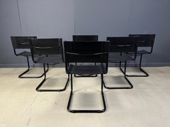 Set of 6 cantilever dining chairs 1980s