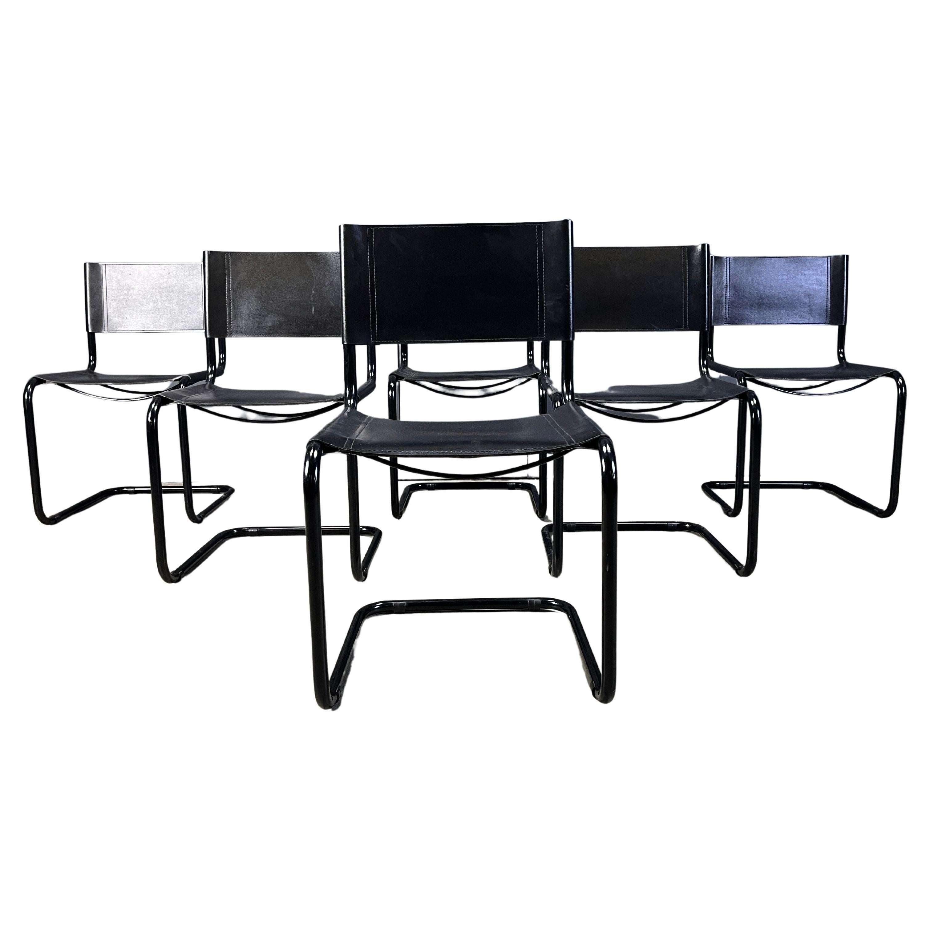 Set of 6 cantilever dining chairs 1980s